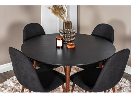 PlazaBLWA100 ensemble table table noir et 4 Ventoriq chaises noir. DCEI71694