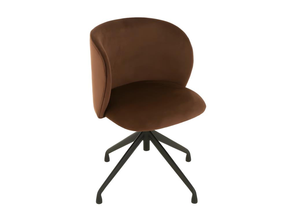 Chaise Pivotante en Velours Lumenao 56cm Marron Foncé MYSR83705