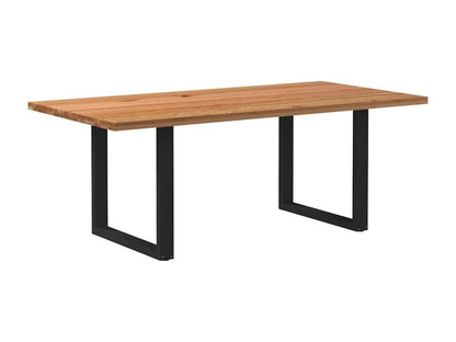 Table à manger marron clair bois de chêne massif rectangulaire GAZS79804