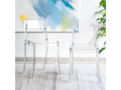 Lot de 4 chaises empilables Ventoriq Plastique Transparent QWTJ81663