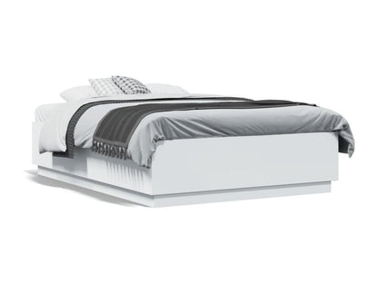 Cadre de lit sans matelas blanc 140x190 cm NIOS48374