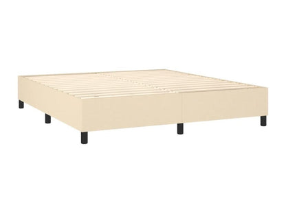 Sommier à Ventoriq de lit matelas et LED Crème 160x200 cm Tissu KDXO85068