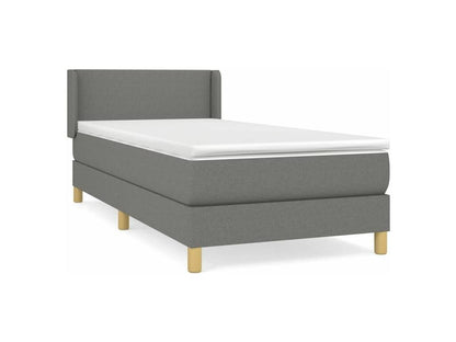 Sommier à Boislis de lit avec matelas Gris foncé 90x200 Tissu HGFU30363