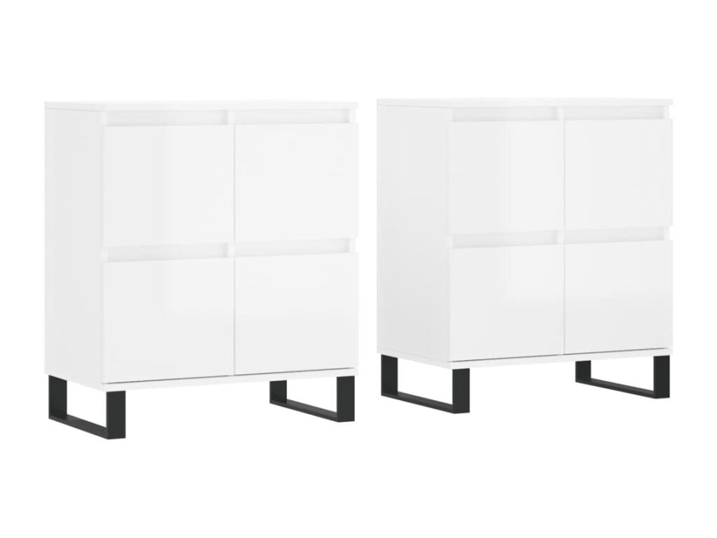 Buffets 2 pcs blanc brillant bois d'ingénierie PABZ47129